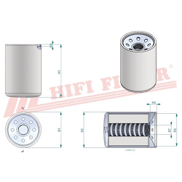 Filtre Hydraulique SH 56761 Hifi Filter référence fournisseur HIFSH56761
